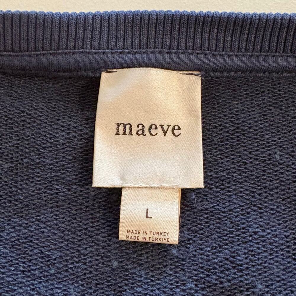 Maeve Navy Blue Sweatshirt with Striped Accents - Picture 4 of 6